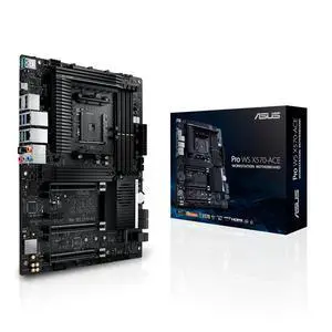 ASUS Pro WS X570-ACE AMD AM4 X570 ATX Workstation motherboard 3 PCIe 4.0 x16, 14 IR3555 power stages, DDR4 ECC memory support, Intel Gigabit LAN, dual M.2, U.2, ASUS Control Center Express