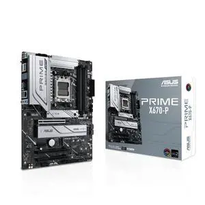 ASUS PRIME X670-P AMD X670 (Ryzen AM5) ATX motherboard,Advanced AI PC ready,12+2 DrMOS,DDR5,DisplayPort,2.5Gb Ethernet, USB 3.2 Gen 2x2 Type-C® front USB 3.2 Gen 1 Type-C, BIOS FlashBack, SATA 6 Gbps