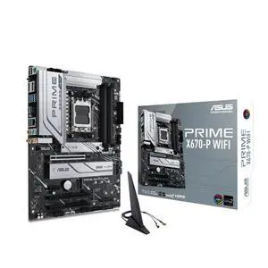 ASUS PRIME X670-P WIFI AMD X670 (Ryzen AM5) ATX motherboard, three M.2 slots, 12+2 DrMOS, DDR5, HDMI, DisplayPort, 2.5Gb Ethernet, WiFi 6, USB 3.2 Gen 2x2 Type-C, SATA 6 Gbps, USB4 support,AURA SYNC