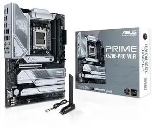 ASUS PRIME X670E-PRO WIFI AMD X670E (Ryzen AM5) ATX motherboard, Advanced AI PC ready,four M.2 slots, 2.5 Gb Ethernet, USB 3.2 Gen 2x2 Type-C, front USB 3.2 Gen 2 Type-C, Aura Sync RGB lighting