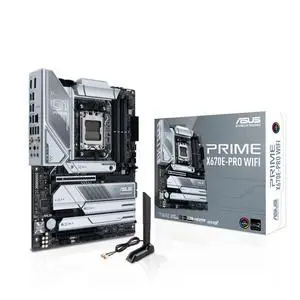 ASUS PRIME X670E-PRO WIFI AMD X670E (Ryzen AM5) ATX motherboard, Advanced AI PC ready,four M.2 slots, 2.5 Gb Ethernet, USB 3.2 Gen 2x2 Type-C, front USB 3.2 Gen 2 Type-C, Aura Sync RGB lighting