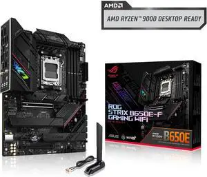 ASUS ROG Strix B650E-F Gaming WiFi AMD B650 AM5 Ryzen Desktop 9000 8000 & 7000 ATX Motherboard, 12+2 Power Stages, DDR5, 3X M.2 Slot, PCIe 5.0, WiFi 6E, 2.5G LAN, USB 3.2 Gen 2x2 Type-C, Aura Sync