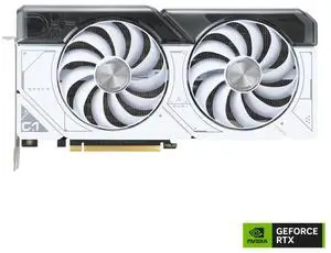 ASUS Dual GeForce RTX 4070 White OC Edition 12GB GDDR6X (PCIe 4.0, 12GB GDDR6X, DLSS 3, HDMI 2.1, DisplayPort 1.4a, 2.56-slot design, Axial-tech fan design) DUAL-RTX4070-O12G-WHITE