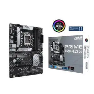 ASUS PRIME B660-PLUS D4 Intel B660 (LGA 1700) ATX motherboard,8 power stages, PCIe 4.0 slots,three M.2 slots Realtek 2.5Gb Ethernet,rear USB 3.2 Gen 2x2 Type-C,front USB 3.2 Gen 1 Type-C,Aura Sync