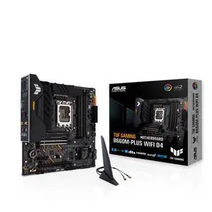 ASUS TUF GAMING B660M-PLUS WiFi D4 LGA 1700(Intel 12th Gen) mATX Gaming Motherboard,PCIe 5.0,DDR4,2xPCIe 4.0 M.2 Slots,2.5 Gb LAN,Front USB 3.2 Gen 1 Type-C,Two-Way AI Noise Cancelation,Aura Sync