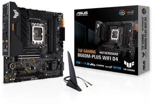 ASUS TUF GAMING B660M-PLUS WiFi D4 LGA 1700(Intel 12th Gen) mATX Gaming Motherboard,PCIe 5.0,DDR4,2xPCIe 4.0 M.2 Slots,2.5 Gb LAN,Front USB 3.2 Gen 1 Type-C,Two-Way AI Noise Cancelation,Aura Sync