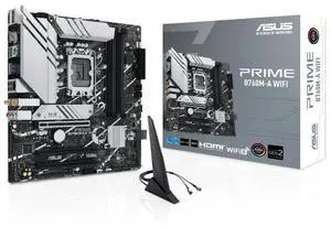 ASUS PRIME B760M-A WIFI Intel B760 (LGA 1700) mATX mortheboard,PCIe 4.0, DDR5,Realtek 2.5Gb Ethernet,Wi-Fi 6,DisplayPort,Dual HDMI,SATA 6 Gbps,rear USB 3.2 Gen 2,front USB 3.2 Gen 1 Type-C,Aura Sync