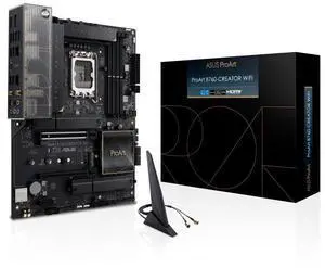 ASUS ProArt B760-CREATOR WIFI Intel B760 LGA 1700 ATX motherboard,PCIe 5.0, DDR5,WiFi 6,2.5 Gb and 1 Gb Ethernet,three M.2 slots,plus a USB 3.2 Gen 2x2 front-panel connector with 60W Quick Charge 4+