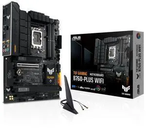 ASUS TUF GAMING B760-PLUS WIFI Intel B760 (LGA 1700) ATX motherboard, DDR5, three PCIe 4.0 M.2 slots, 12+1 DrMOS, Realtek 2.5Gb Ethernet, DisplayPort, HDMI, front USB 3.2 Gen 2 Type-C, Aura Sync