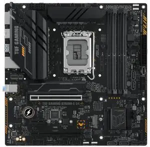 ASUS TUF GAMING B760M-E D4 Intel B760 (LGA 1700) mATX motherboard,10+1 DrMOS,DDR4,Realtek 2.5Gb Ethernet,DisplayPort, Rear USB 3.2 Gen 2 Type-A,Front USB 3.2 Gen 2 Type-C,Arua Sync