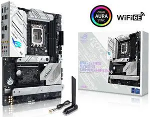 ASUS ROG STRIX B760-A GAMING WIFI D4 Intel B760 LGA 1700 white ATX motherboard,DDR4,PCIe 5.0 x16 SafeSlot,three PCIe 4.0 M.2 slots,WiFi 6E,USB 3.2 Gen 2x2 Type-C,Two-Way AI Noise Cancelation,Aura Sync