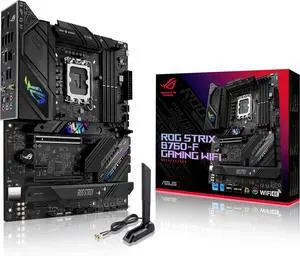 ASUS ROG Strix B760-F Gaming WiFi Intel B760(13th and 12th Gen) LGA 1700 ATX Motherboard,16 + 1 Power Stages,DDR5 up to 7800 MT/s,PCIe 5.0,3xM.2 Slots,WiFi 6E,USB 3.2 Gen 2x2 Type-C,Aura Sync RGB