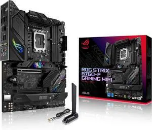 ASUS ROG Strix B760-F Gaming WiFi Intel B760(13th and 12th Gen) LGA 1700 ATX Motherboard,16 + 1 Power Stages,DDR5 up to 7800 MT/s,PCIe 5.0,3xM.2 Slots,WiFi 6E,USB 3.2 Gen 2x2 Type-C,Aura Sync RGB