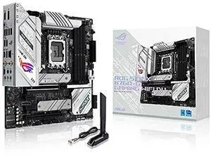 ASUS ROG STRIX B760-G GAMING WIFI D4 Intel B760 LGA 1700 white mATX motherboard,DDR4,two PCIe 4.0 M.2 slots,WiFi 6E,2.5G Ethernet,USB 3.2 Gen 2x2 Type-C,Two-Way AI Noise Cancelation,Aura Sync