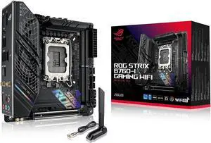 ASUS ROG Strix B760-I Gaming WiFi 6E Intel B760(13th and 12th Gen)LGA 1700 mini-ITX motherboard,8 + 1 power stages,DDR5 up to 7600 MT/s, PCIe 5.0,2xM.2 slots,USB 3.2 Gen 2x2 Type-C,Aura Sync RGB