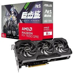 ASUS ATS Radeon RX 7650 GRE Graphics Card, gaming video card , 8GB GDDR6 128 bit 2775 MHz 18 Gbps, PCI-Express 4.0  , ATS-RX7650GRE-O8G