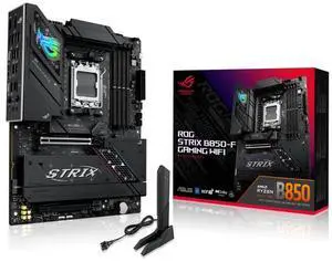 ASUS ROG Strix B850-F Gaming WiFi AMD AM5 B850-F ATX Motherboard 16+2+2 Power Stages, AI PC, DDR5 AEMP, WiFi 7, 4X M.2, PCIe 5.0, Total Support of 19 USB, 20Gbps Type-C, AI Networking II, Aura Sync