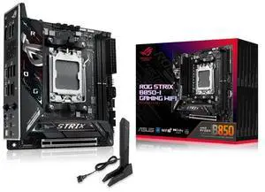 ASUS ROG Strix B850-I Gaming WiFi AMD AM5 B850 Mini-ITX mITX Motherboard 10+2+1 Stages, DDR5, 2.5G LAN, WiFi 7, 2X M.2, PCIe 5.0 x16, USB 20Gbps Type-C, AI Overclocking, AI Networking II, Aura Sync