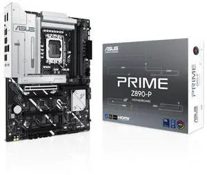 ASUS PRIME Z890-P Intel Z890 (LGA 1851) ATX motherboard, DDR5 slots,PCIe 5.0,DisplayPort,HDMI,USB 20Gbps,4 x M.2 slots,Realtek 2.5 Gb Ethernet,PCIe Slot Q-Release,Pre-mounted I/O shield,Aura Sync ASUS PRIME Z890-P Intel Z890 (LGA 1851) ATX motherboard, DDR5 slots,PCIe 5.0,DisplayPort,HDMI,USB 20Gbps,4 x M.2 slots,Realtek 2.5 Gb Ethernet,PCIe Slot Q-Release,Pre-mounted I/O shield,Aura Sync