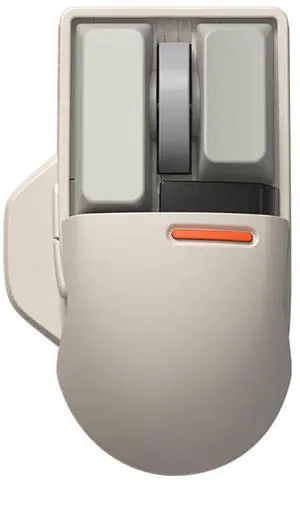 LOFREE small warped mouse wired / wireless bluetooth three-mode mouse wireless mouse OLED display DPI home office portable mouse retro gray [ can be replaced back shell]