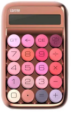 LOFREE Sugarbean EH113P Portable Cute Calculator Numeric Keyboard - Rose Gold Mini Mechanical Keyboard for Accounting/Office - 20 Keys Bluetooth 5.0/Micro USB, Compatible (Windows/Mac/iOS/Android)