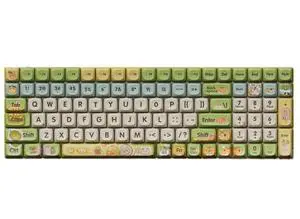 LOFREE Keycap Adaptor Small Warp 100 Key Wireless Mechanical Keyboard - Multi-themed design, oil-resistant PBT material, retro/vintage/modern style, compatible with Cherry MX Switch DIY
