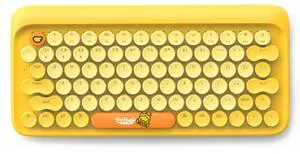 LOFREE Yellow Duck Dot Mechanical Keyboard Hand Pillow Reversible Pad Set - Bluetooth Wireless, 4x NiMH Battery Capacity, Adjustable Backlighting, Wrist Rest and Reversible Padding