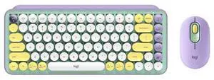 Logitech POP Keys Retro Mechanical Keyboard & Mouse (Dreamy Purple) - Wireless Combo with Changeable Emoji Caps, 36-Month Battery