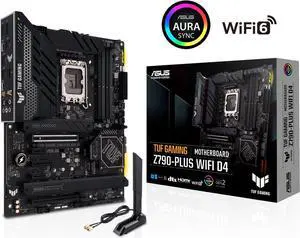 ASUS TUF Gaming Z790-Plus WiFi D4 LGA 1700(Intel14th & 13th &12th Gen) ATX gaming motherboard(PCIe 5.0, DDR4,4xM.2 Slots,16+1 DrMOS, WiFi 6,Intel 2.5Gb LAN, front USB 3.2 Gen 2 Type-C®, Thunderbolt 4(