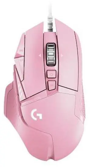 Logitech (G) G502 HERO Wired Gaming Mouse, RGB with Weighted Macro Programming, 25600DPI, 11buttons, Laptop Big Hand Mouse, for Windows® 7 or later/macOS 10.11 or later/ChromeOS, pink