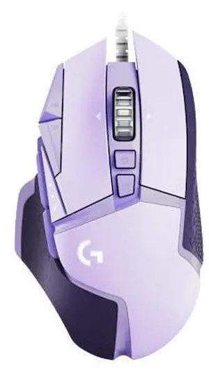 Logitech (G) G502 HERO Wired Gaming Mouse, RGB with Weighted Macro Programming, 25600DPI, 11buttons, Laptop Big Hand Mouse, for Windows® 7 or later/macOS 10.11 or later/ChromeOS, purple