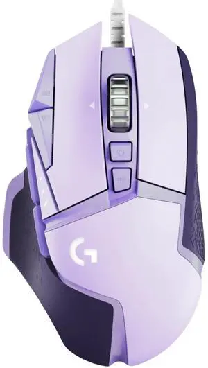 Logitech (G) G502 HERO Wired Gaming Mouse, RGB with Weighted Macro Programming, 25600DPI, 11buttons, Laptop Big Hand Mouse, for Windows® 7 or later/macOS 10.11 or later/ChromeOS, purple