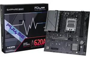 Sapphire PULSE A620AM WIFI Motherboard, Desktop PC Motherboard, for AMD Razor 3000/4000/5000 Series Processors, AMD A620 , AM4, M-ATX Sapphire PULSE A620AM WIFI Motherboard, Desktop PC Motherboard, for AMD Razor 3000/4000/5000 Series Processors, AMD A620 , AM4, M-ATX