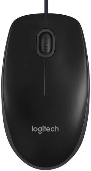 Logitech B100 Wire Mouse, USB Home Office, 1000DPI, 3buttons, for windows and macOS, PC Notebook Desktop/ Universal/ Symmetrical Mouse , Black Logitech B100 Wire Mouse, USB Home Office, 1000DPI, 3buttons, for windows and macOS, PC Notebook Desktop/ Universal/ Symmetrical Mouse , Black