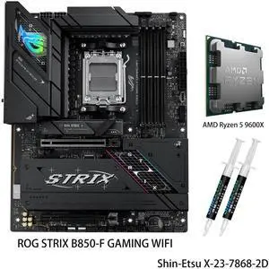 ASUS TUF GAMING X870-PLUS WIFI AM5 ATX Motherboard & AMD Ryzen 5 9600X CPU Combo , 16+2+1, 80A SPS power, DDR5, PCIe 5.0 Ready , four M.2 slots, WiFi 7, 2.5Gb LAN, USB4 40Gbps, SATA 6 Gbps, Type-C ASUS TUF GAMING X870-PLUS WIFI AM5 ATX Motherboard & AMD Ryzen 5 9600X CPU Combo , 16+2+1, 80A SPS power, DDR5, PCIe 5.0 Ready , four M.2 slots, WiFi 7, 2.5Gb LAN, USB4 40Gbps, SATA 6 Gbps, Type-C