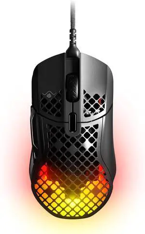 SteelSeries Aerox 5 Wired Ultra-Light Gaming Mouse, TrueMove Air 18000 DPI Optical Sensor, 9 Programmable Buttons with Flick Switch, 66g Honeycomb Shell, IP54 AquaBarrier, 3 RGB, Detachable USB,Black SteelSeries Aerox 5 Wired Ultra-Light Gaming Mouse, TrueMove Air 18000 DPI Optical Sensor, 9 Programmable Buttons with Flick Switch, 66g Honeycomb Shell, IP54 AquaBarrier, 3 RGB, Detachable USB,Black