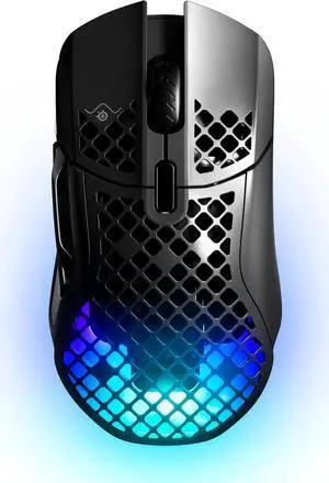 SteelSeries Aerox 5 Wireless Ultra-Light Gaming Mouse, 18000 DPI Optical Sensor, 9 Programmable Buttons, 74g Honeycomb Shell, IP54 AquaBarrier, Quantum 2.0, 180 Hours Battery, 3 RGB, Black SteelSeries Aerox 5 Wireless Ultra-Light Gaming Mouse, 18000 DPI Optical Sensor, 9 Programmable Buttons, 74g Honeycomb Shell, IP54 AquaBarrier, Quantum 2.0, 180 Hours Battery, 3 RGB, Black