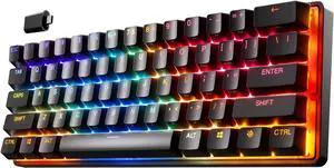 SteelSeries Apex Pro Mini WL Black 60% Wireless Mechanical Gaming Keyboard, OmniPoint 2.0 Adjustable Switches, 2.4GHz+Bluetooth, 0.1-4.0mm Actuation, Hot-Swappable, Per-Key RGB, OLED Display, Aluminum SteelSeries Apex Pro Mini WL Black 60% Wireless Mechanical Gaming Keyboard, OmniPoint 2.0 Adjustable Switches, 2.4GHz+Bluetooth, 0.1-4.0mm Actuation, Hot-Swappable, Per-Key RGB, OLED Display, Aluminum