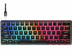 SteelSeries Apex Pro Mini Gen 3 Black 60% Wired Mechanical Gaming Keyboard, OmniPoint 3.0 HyperMagnetic Switches, 0.1-4.0mm Actuation, Rapid Trigger, Hot-Swappable, Per-Key RGB, Aluminum Frame, PBT SteelSeries Apex Pro Mini Gen 3 Black 60% Wired Mechanical Gaming Keyboard, OmniPoint 3.0 HyperMagnetic Switches, 0.1-4.0mm Actuation, Rapid Trigger, Hot-Swappable, Per-Key RGB, Aluminum Frame, PBT