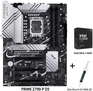 Asus PRIME Z790-P Motherboard & Intel Ultra 7 265K CPU Combo, LGA 1700 ATX motherboard with PCIe 5.0 DDR5 HDMI DP Asus PRIME Z790-P Motherboard & Intel Ultra 7 265K CPU Combo, LGA 1700 ATX motherboard with PCIe 5.0 DDR5 HDMI DP