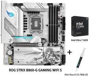 ASUS ROG STRIX B860-G GAMING WIFI S Motherboard & Intel Ultra 7 265K CPU Combo,Intel B860 LGA 1851 mATX motherboard,DDR5,M.2 quick release armor, M.2 slide buckle, aura Sync RGB divine light Sync ASUS ROG STRIX B860-G GAMING WIFI S Motherboard & Intel Ultra 7 265K CPU Combo,Intel B860 LGA 1851 mATX motherboard,DDR5,M.2 quick release armor, M.2 slide buckle, aura Sync RGB divine light Sync