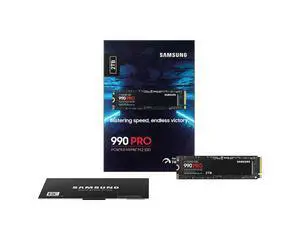 SAMSUNG 990 PRO 2TB Internal NVMe M.2 2280 SSD, PCIe Gen4 x4 NVMe 2.0, Up to 7450MB/s Read 6900MB/s Write, V-NAND TLC, 2GB DRAM Cache, 1200TBW, AES 256 Encryption, Max 9g, Gaming PC Laptop Storage SAMSUNG 990 PRO 2TB Internal NVMe M.2 2280 SSD, PCIe Gen4 x4 NVMe 2.0, Up to 7450MB/s Read 6900MB/s Write, V-NAND TLC, 2GB DRAM Cache, 1200TBW, AES 256 Encryption, Max 9g, Gaming PC Laptop Storage