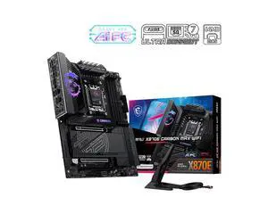 MSI MPG X870E CARBON MAX WIFI Gaming Motherboard, AMD AM5 Ryzen 9000/8000/7000, DDR5 9000+ OC, PCIe 5.0, Lightning Gen5 M.2, Wi-Fi 7, 5G+2.5G Dual LAN, USB4, 18+2+1 Power MSI MPG X870E CARBON MAX WIFI Gaming Motherboard, AMD AM5 Ryzen 9000/8000/7000, DDR5 9000+ OC, PCIe 5.0, Lightning Gen5 M.2, Wi-Fi 7, 5G+2.5G Dual LAN, USB4, 18+2+1 Power