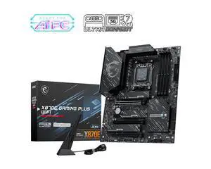 MSI X870E GAMING PLUS WIFI Motherboard, AMD AM5 Ryzen 9000/8000/7000, DDR5 8200+ OC, 14+2+1 Duet Rail Power, PCIe 5.0, Gen5 M.2, Wi-Fi 7, 5G LAN, USB4, Audio Boost MSI X870E GAMING PLUS WIFI Motherboard, AMD AM5 Ryzen 9000/8000/7000, DDR5 8200+ OC, 14+2+1 Duet Rail Power, PCIe 5.0, Gen5 M.2, Wi-Fi 7, 5G LAN, USB4, Audio Boost
