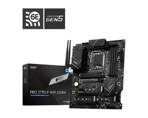MSI PRO Z790-P WIFI DDR4 Gaming Motherboard, LGA 1700, DDR4 5333+(OC) MHz, 14+1+1 55A DrMOS, PCIe 5.0, Gen4 x4 M.2, 2.5G LAN, Intel Wi-Fi 6E, USB 3.2 Gen 2x2, ATX MSI PRO Z790-P WIFI DDR4 Gaming Motherboard, LGA 1700, DDR4 5333+(OC) MHz, 14+1+1 55A DrMOS, PCIe 5.0, Gen4 x4 M.2, 2.5G LAN, Intel Wi-Fi 6E, USB 3.2 Gen 2x2, ATX