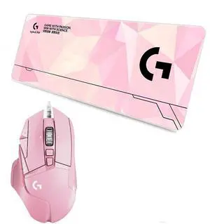 Logitech G502 HERO Pink Wired Gaming Mouse & F005-14 Large Desk Mat Combo, RGB Macro 25600DPI 11 Buttons Mouse, 70×30cm Thick Non-Slip,DESK MAT Logitech G502 HERO Pink Wired Gaming Mouse & F005-14 Large Desk Mat Combo, RGB Macro 25600DPI 11 Buttons Mouse, 70×30cm Thick Non-Slip,DESK MAT