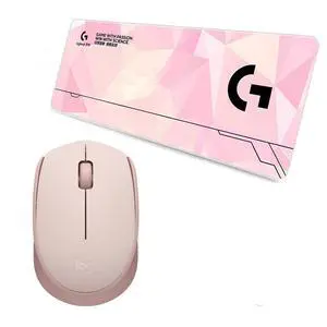 Logitech M172 Pink Wireless Mouse & F005-14 Large Desk Mat Combo, Symmetrical Compact Design 1000DPI 3 Buttons with Mini Receiver Office Home Mouse, 70×30cm Thick Non-Slip Low Friction Desk Pad Set Logitech M172 Pink Wireless Mouse & F005-14 Large Desk Mat Combo, Symmetrical Compact Design 1000DPI 3 Buttons with Mini Receiver Office Home Mouse, 70×30cm Thick Non-Slip Low Friction Desk Pad Set