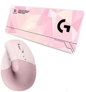 Logitech LIFT Pink Vertical Wireless Bluetooth Mouse & F005-14 Large Desk Mat Combo, Ergonomic Silent Design 4000DPI 4 Buttons for Small & Medium Hands Office Mouse, 70×30cm Thick Non-Slip Low Frictio Logitech LIFT Pink Vertical Wireless Bluetooth Mouse & F005-14 Large Desk Mat Combo, Ergonomic Silent Design 4000DPI 4 Buttons for Small & Medium Hands Office Mouse, 70×30cm Thick Non-Slip Low Frictio