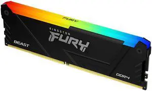 Kingston FURY Beast RGB 8GB DDR4 Single Desktop Memory, 3200MT/s PC4-25600 CL16 16-18-18 1.35V XMP 2.0 Non-ECC Unbuffered 288-pin UDIMM, for Intel & AMD Motherboard, KF432C16BB2A/8 Kingston FURY Beast RGB 8GB DDR4 Single Desktop Memory, 3200MT/s PC4-25600 CL16 16-18-18 1.35V XMP 2.0 Non-ECC Unbuffered 288-pin UDIMM, for Intel & AMD Motherboard, KF432C16BB2A/8