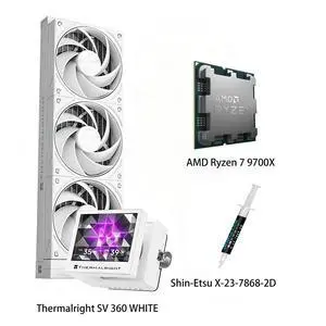AMD Ryzen 7 9700X CPU & STREAM VISION 360 WHITE AIO CPU Liquid Cooler Combo, 3.5inch fullcolor LCD display, 640×480 resolution IPS screen, for Intel LGA 1851/1700/115X/1200/2011/2066 & AMD AM5/AM4 AMD Ryzen 7 9700X CPU & STREAM VISION 360 WHITE AIO CPU Liquid Cooler Combo, 3.5inch fullcolor LCD display, 640×480 resolution IPS screen, for Intel LGA 1851/1700/115X/1200/2011/2066 & AMD AM5/AM4